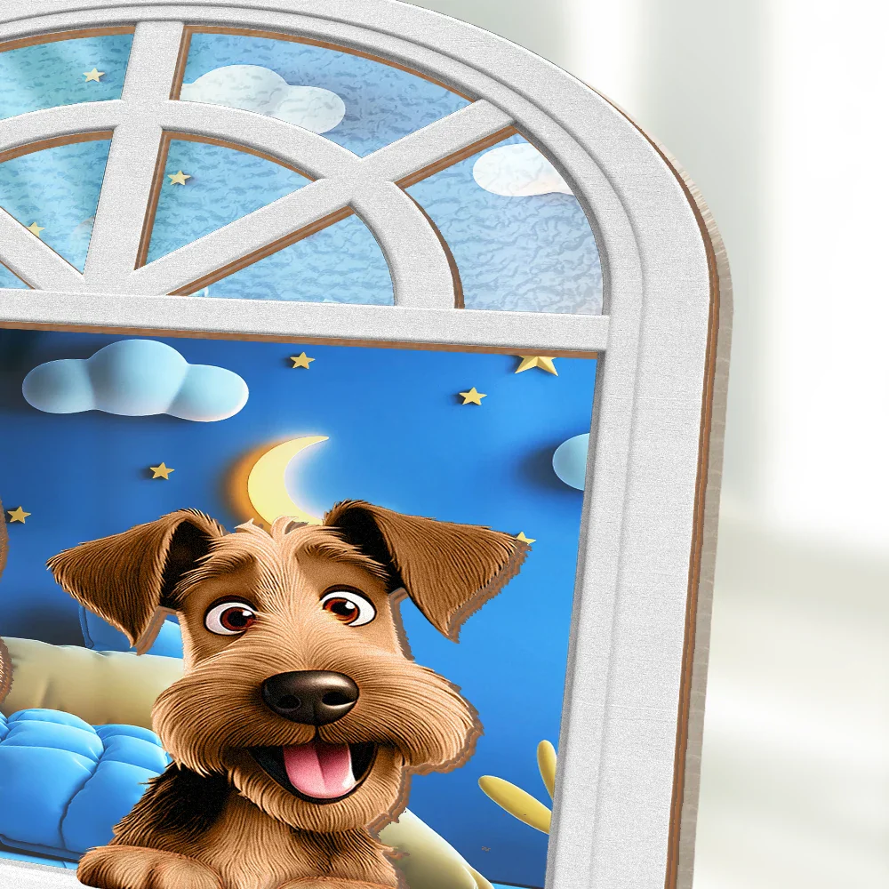 Paw Guards In The Windowsill - Personalized Plug-in Night Light - Image 4
