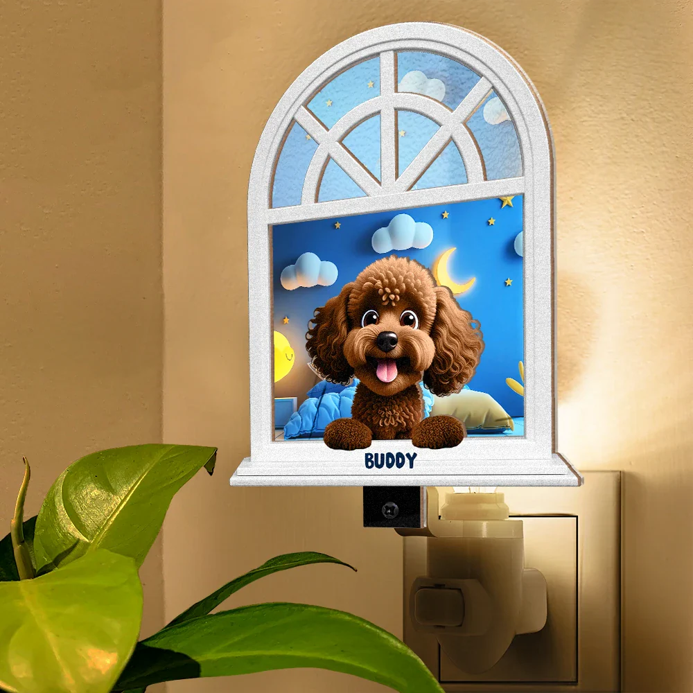 Paw Guards In The Windowsill - Personalized Plug-in Night Light - Image 5