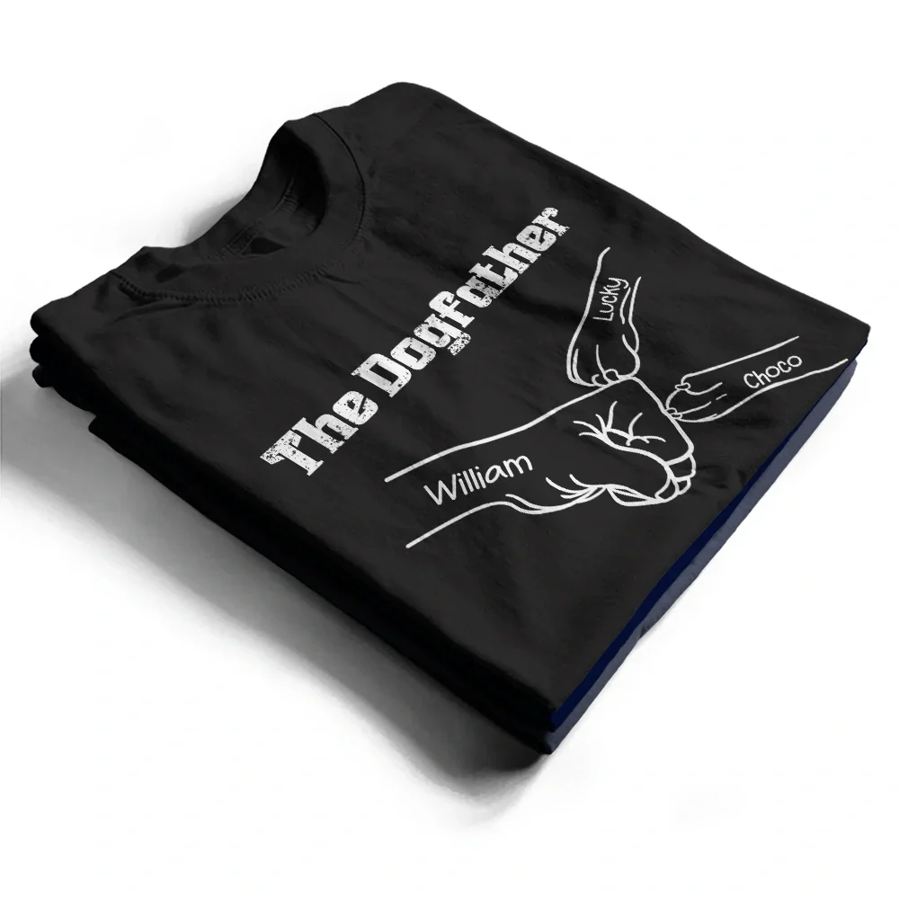Paws And Human Fist Bump The Dog Father - Personalized T Shirt - Image 2