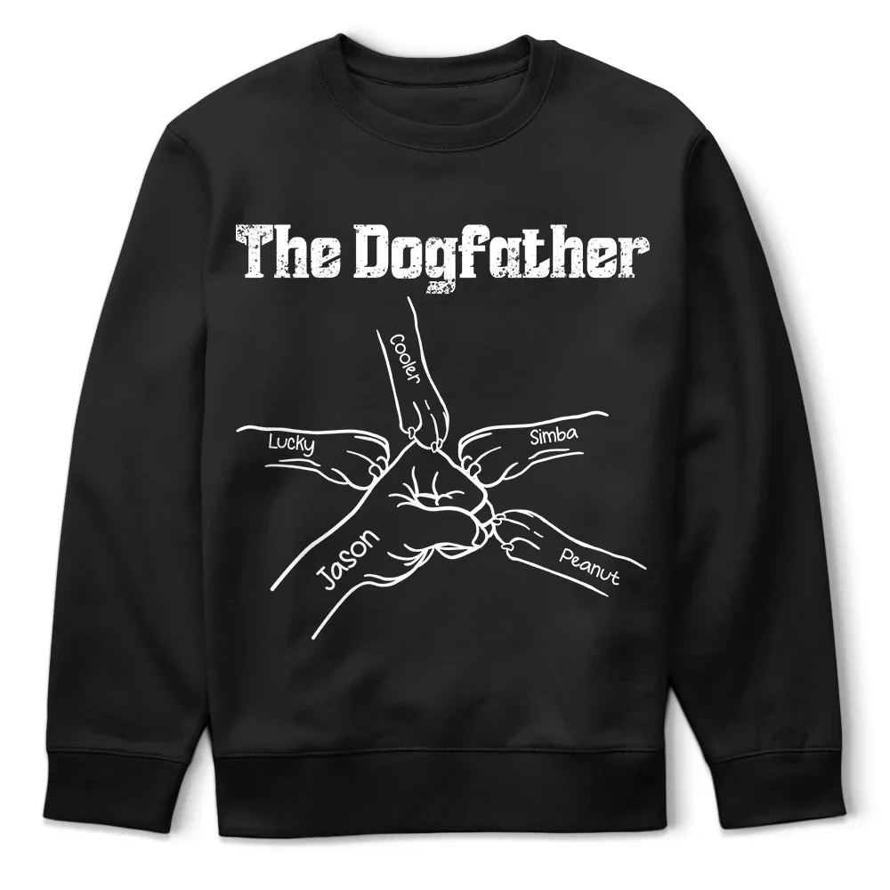Paws And Human Fist Bump The Dog Father - Personalized T Shirt - Image 5