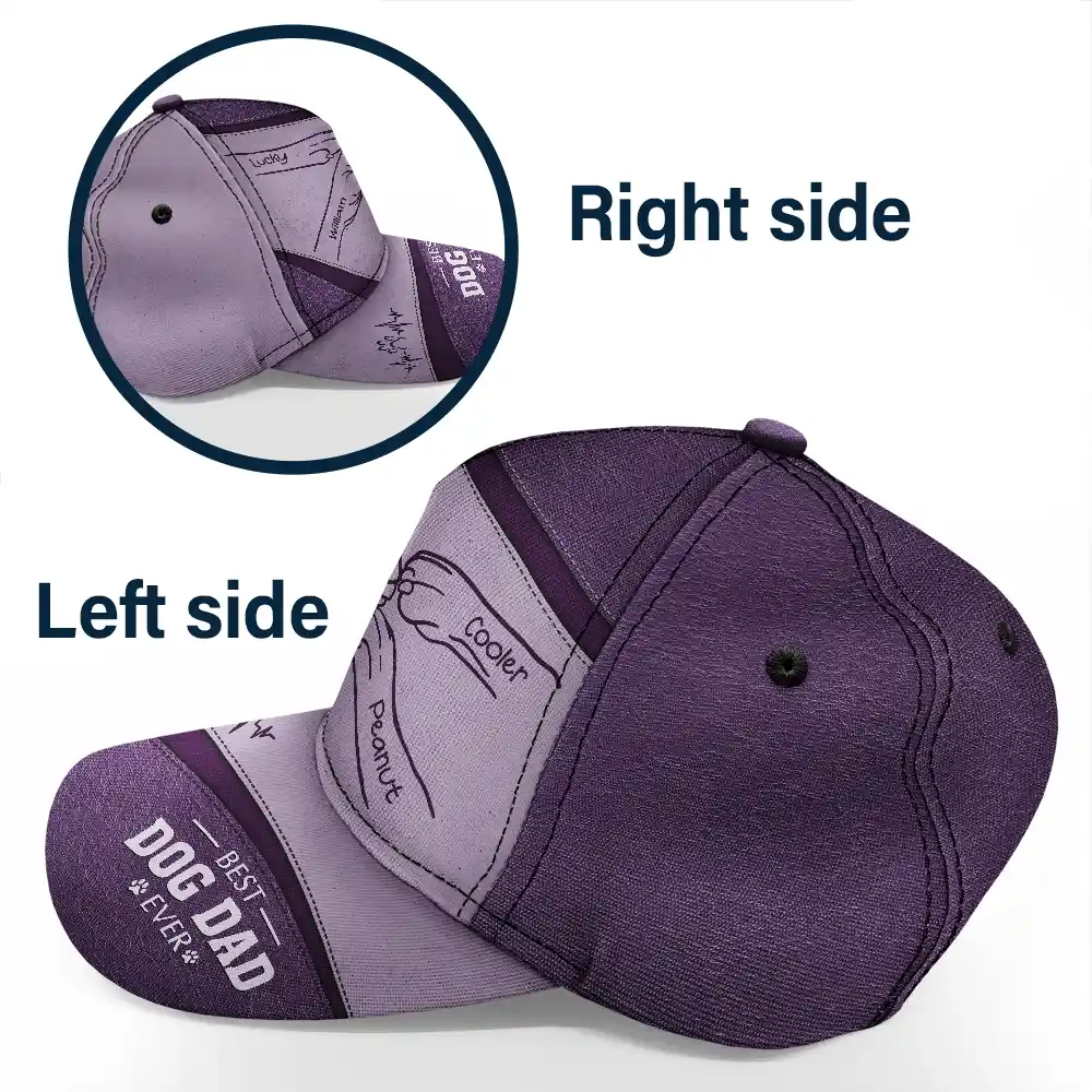 Paws And Human Hand Fist Bump Best Dog Dad Ever - Personalized Classic Cap - Image 3