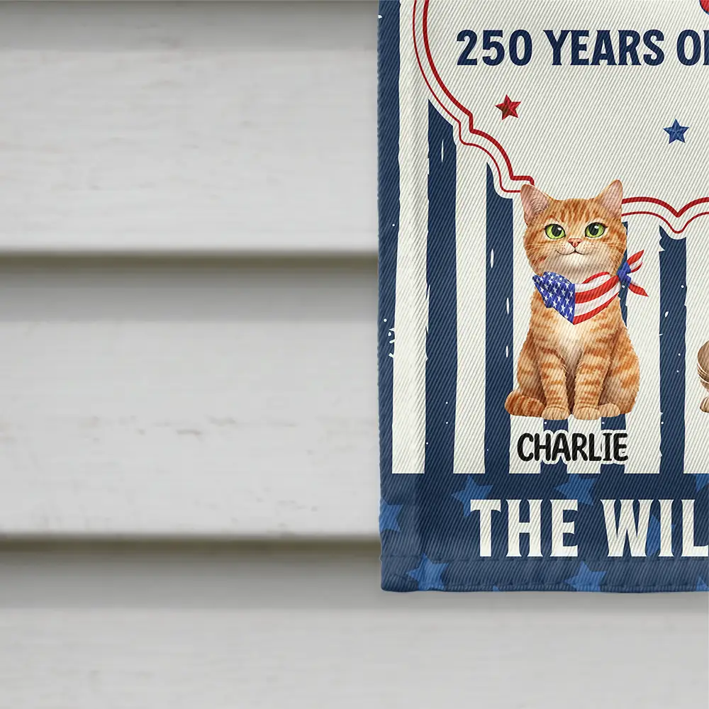 Pawty In The USA 250 Years Of Freedom Retro Dog Cat - Personalized Flag - Image 4
