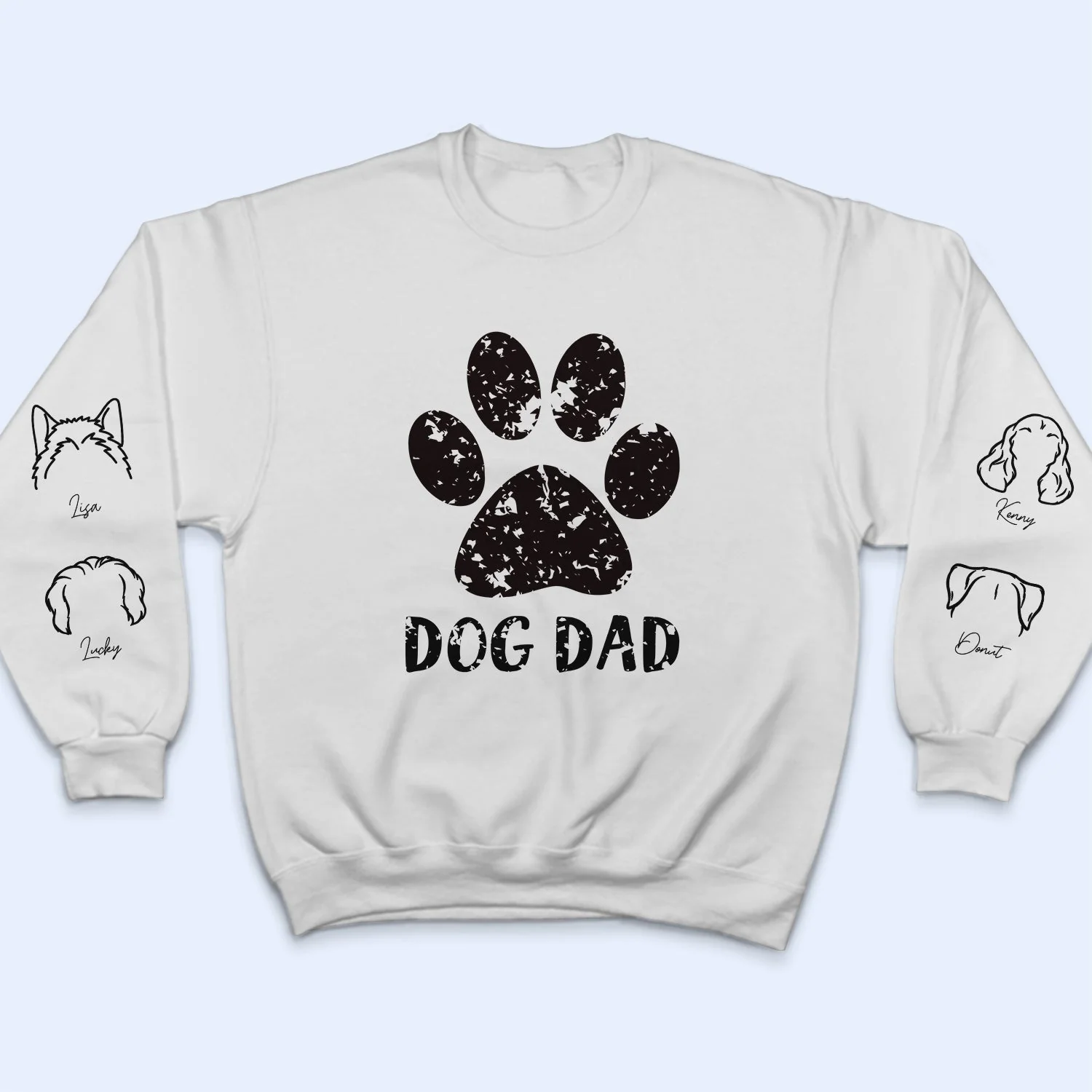 Pawz Dog Mom Dog Dad - Gift For Dog Lovers - Personalized Unisex Sweatshirt With Design On Sleeve - Image 3