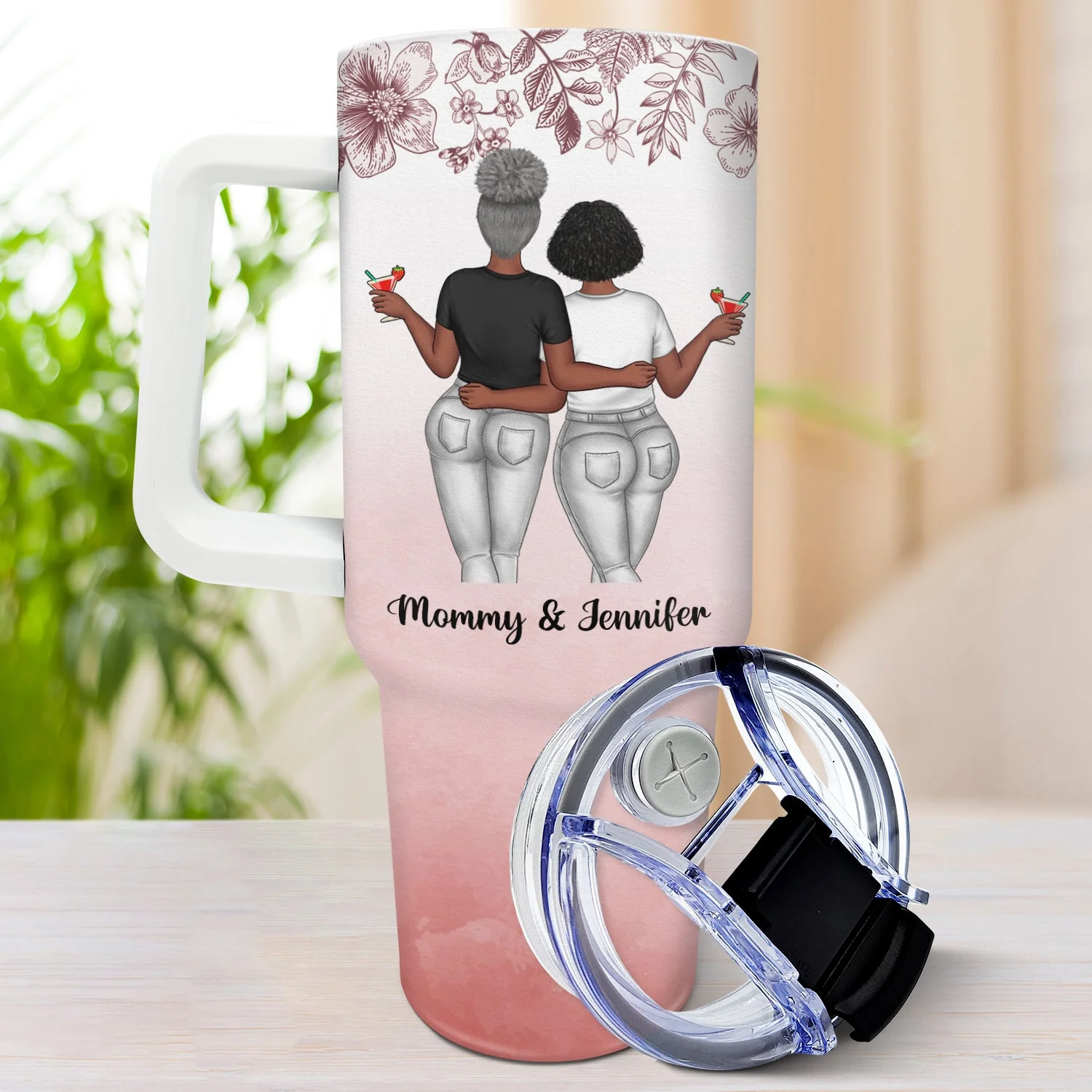 Perfect Mother Daughter Relationship - Gift For Mother - Personalized 40oz Tumbler With Straw - Image 3