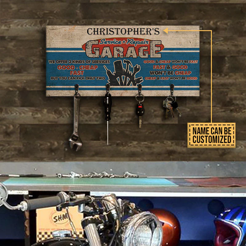 Personalized Auto Garage Kinds Of Service Custom Wood Key Holder - Image 4