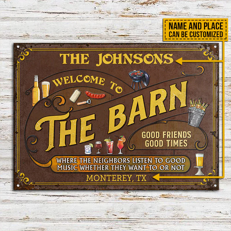 Personalized Barn Listen To The Good Music Custom Classic Metal Signs - Image 3