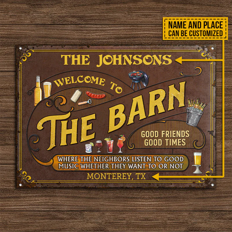 Personalized Barn Listen To The Good Music Custom Classic Metal Signs - Image 4