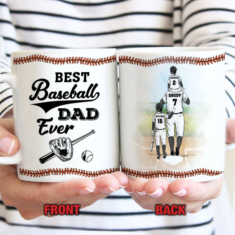 Personalized Baseball Dad And Child Thank You Dad Custom Mug - Image 5