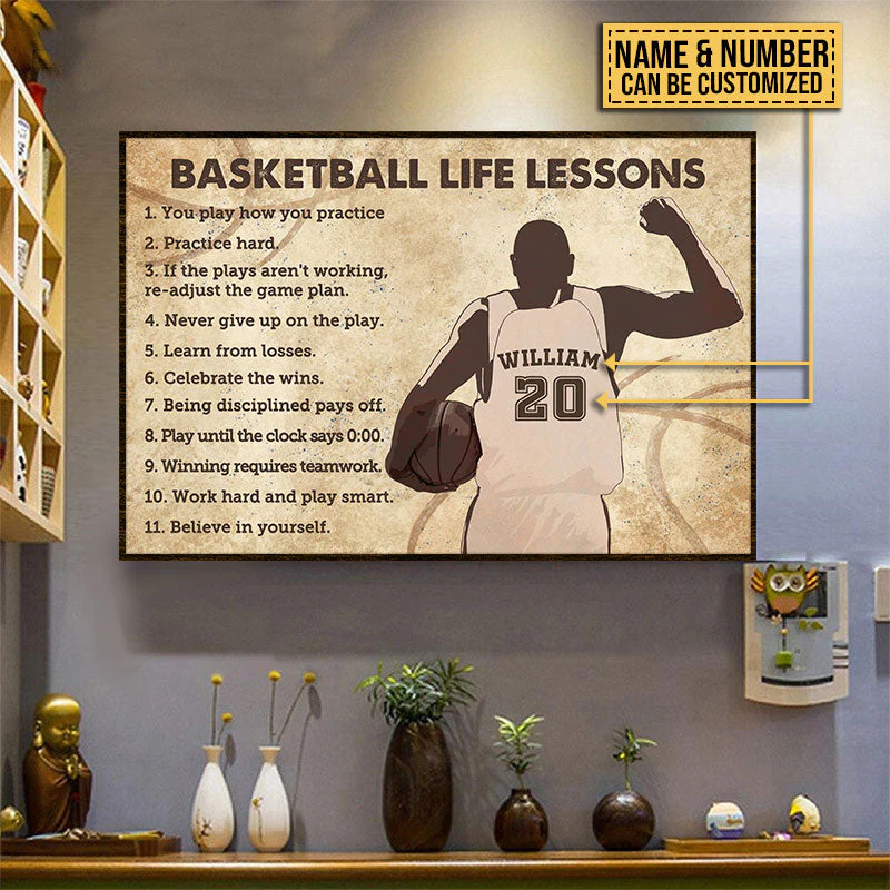 Personalized Basketball Life Lesson Custom Poster - Image 3