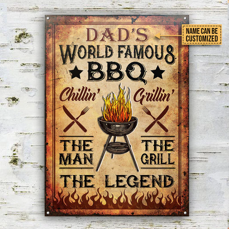 Personalized BBQ World Famous Vintage Customized Classic Metal Signs - Image 3