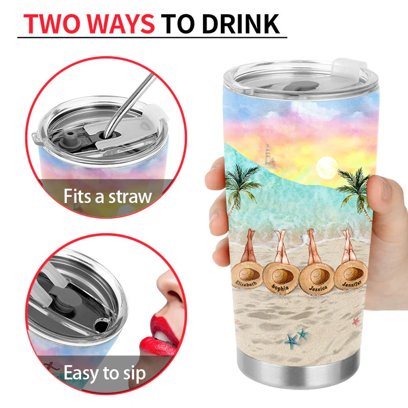 Personalized Beach Bestie Choose For Ourselves Custom Tumbler - Image 4