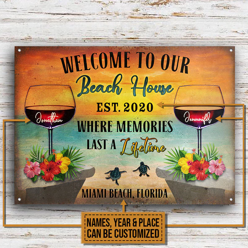 Personalized Beach House A Lifetime Custom Classic Metal Signs - Image 3