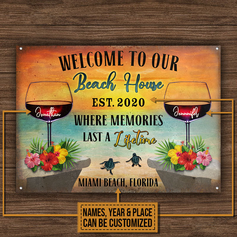 Personalized Beach House A Lifetime Custom Classic Metal Signs - Image 4