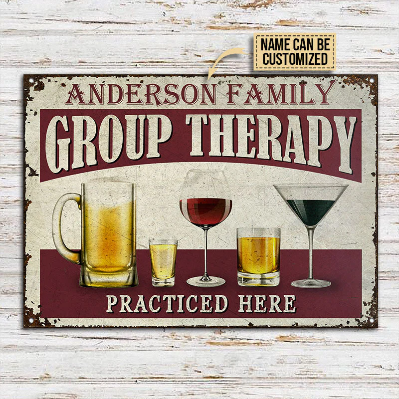 Personalized Beer Group Therapy Customized Classic Metal Signs - Image 3
