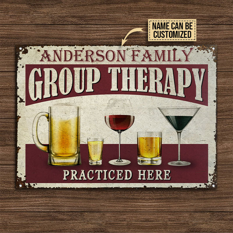 Personalized Beer Group Therapy Customized Classic Metal Signs - Image 4