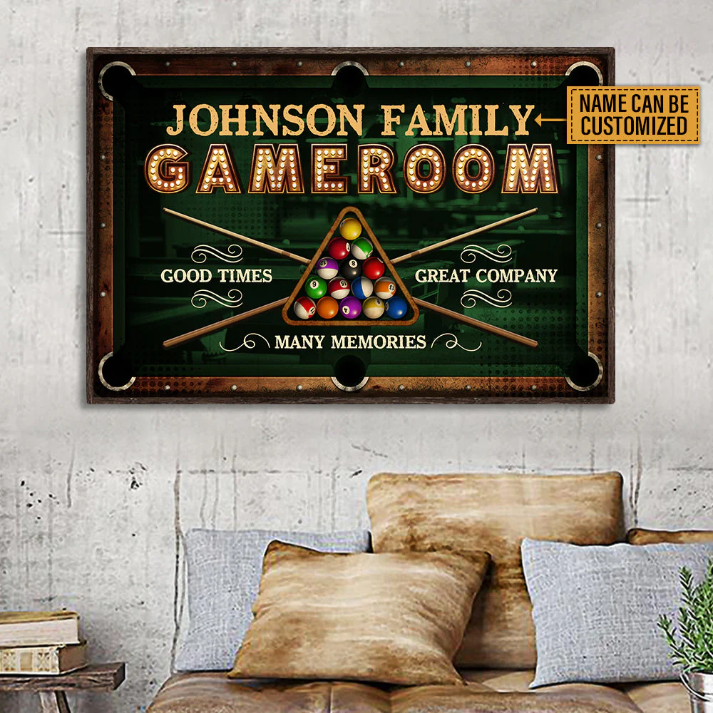 Personalized Billiards Game Room Good Times Customized Poster - Image 3