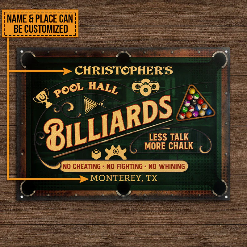 Personalized Billiards Pool Hall Custom Classic Metal Signs - Image 4