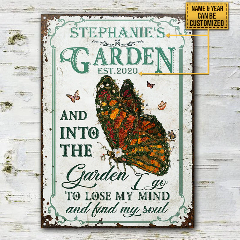 Personalized Butterfly Garden And Into Customized Classic Metal Signs - Image 3