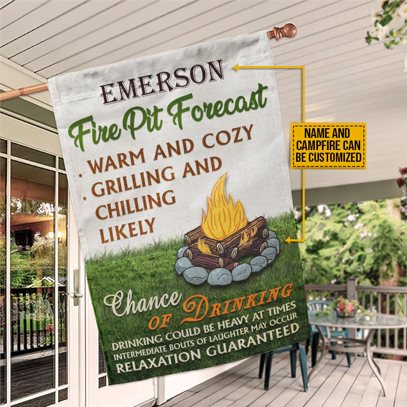 Personalized Camping Fire Pit Forecast Custom Flag - Image 4