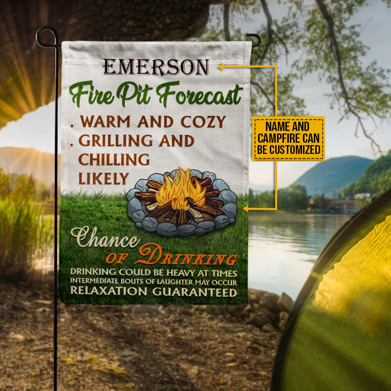 Personalized Camping Fire Pit Forecast Custom Flag - Image 5