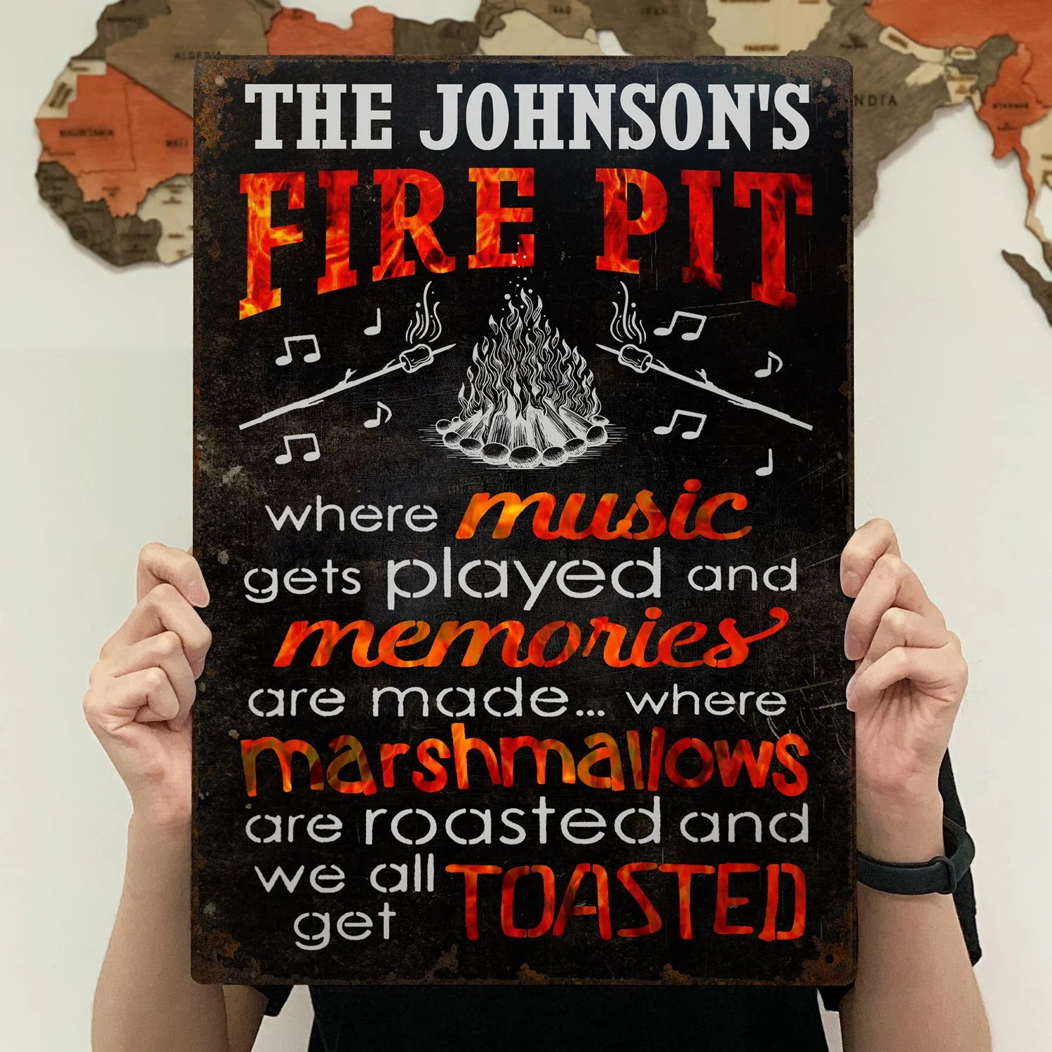 Personalized Camping Fire Pit Get Toasted Color Customized Classic Metal Signs - Image 4