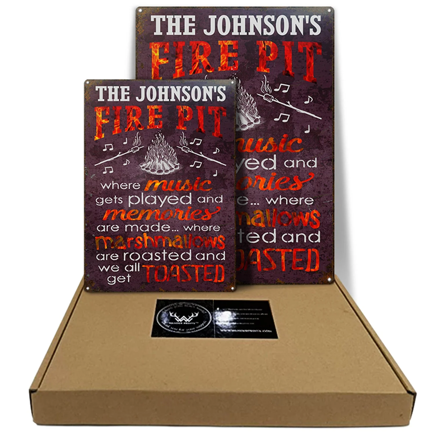 Personalized Camping Fire Pit Get Toasted Color Customized Classic Metal Signs - Image 5