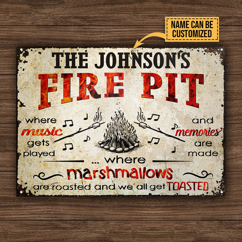 Personalized Camping Fire Pit Get Toasted Horizontal Custom Classic Metal Signs - Image 4