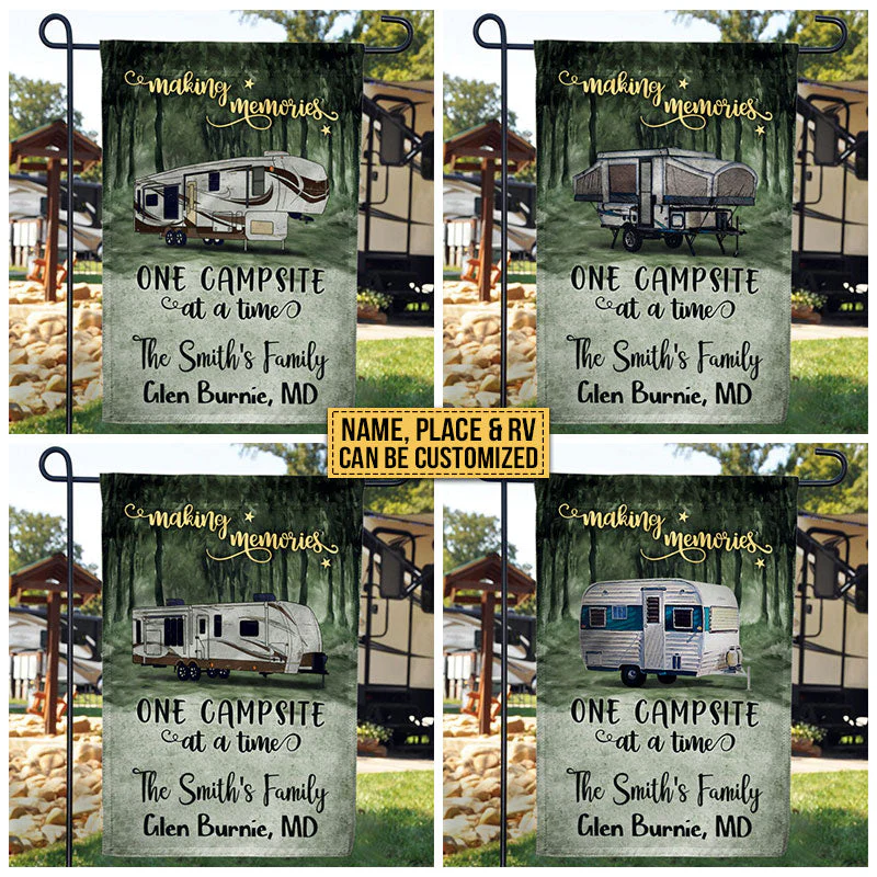 Personalized Camping Making Memories Custom RV Customized Flag - Image 3
