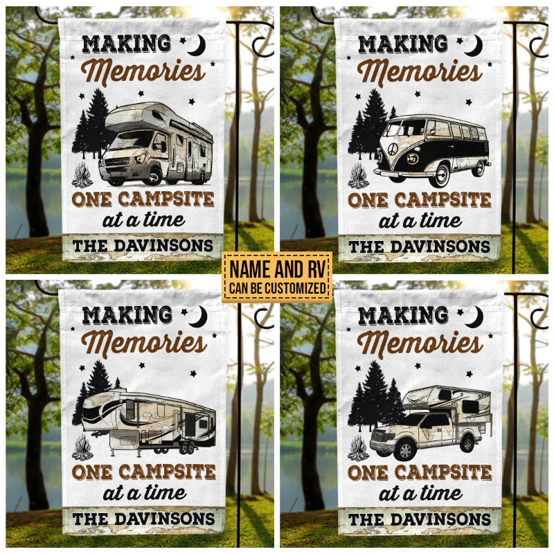 Personalized Camping Making Memories One Campsite Custom Flag - Image 2