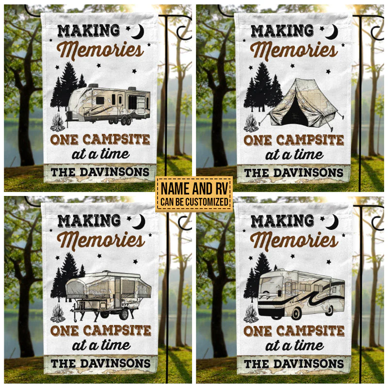 Personalized Camping Making Memories One Campsite Custom Flag - Image 3