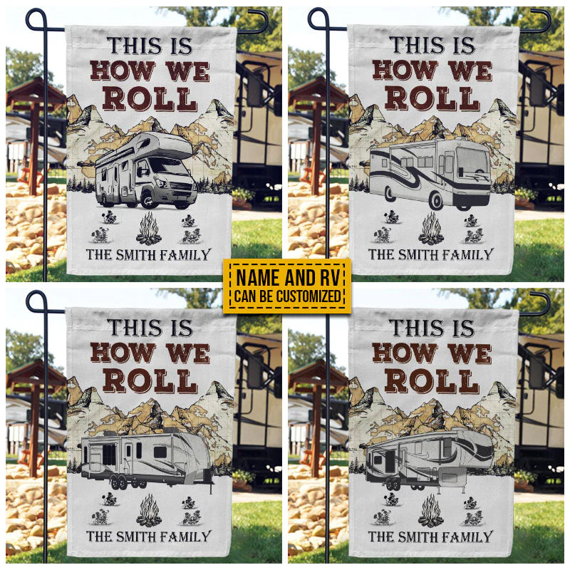 Personalized Camping Map How We Roll Customized Flag - Image 2