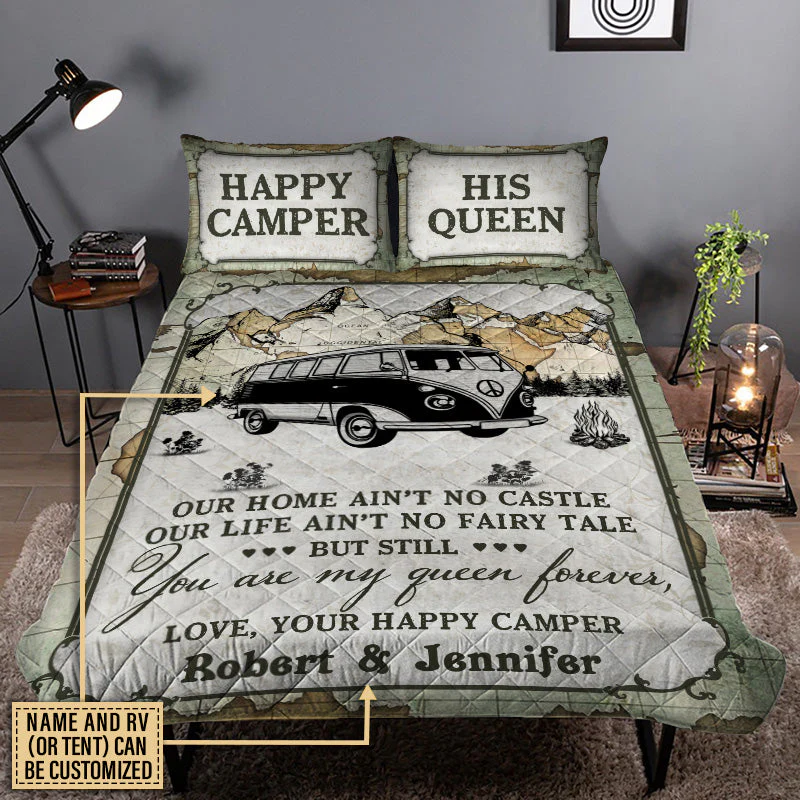 Personalized Camping Map My Queen Customized Quilt Bedding - Image 2