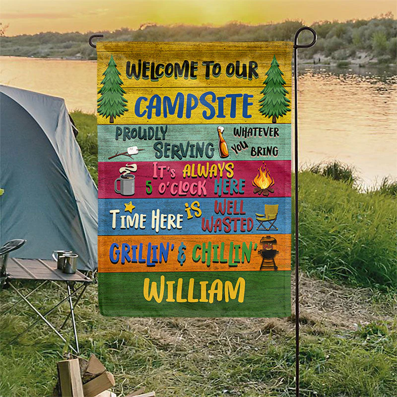 Personalized Camping Proudly Serving Custom Flag, Camping Gift - Image 3