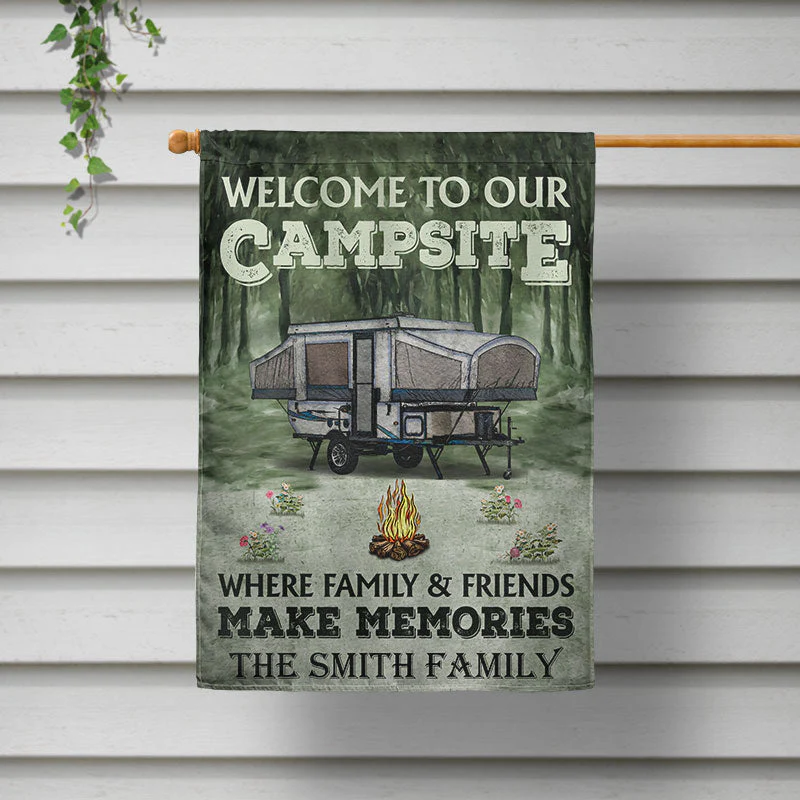 Personalized Camping Welcome To Our Campsite Custom RV Customized Flag - Image 3