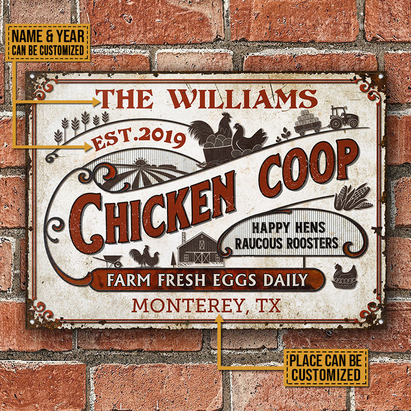Personalized Chicken Coop Daily Customized Classic Metal Signs - Image 2