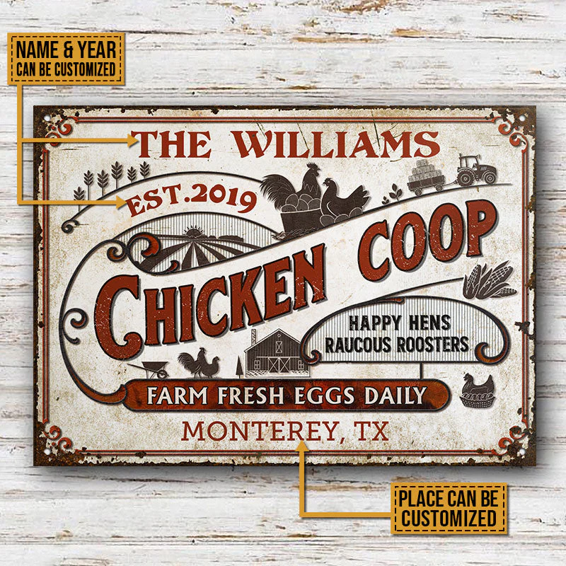 Personalized Chicken Coop Daily Customized Classic Metal Signs - Image 3