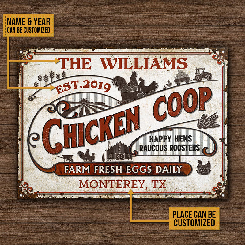 Personalized Chicken Coop Daily Customized Classic Metal Signs - Image 4