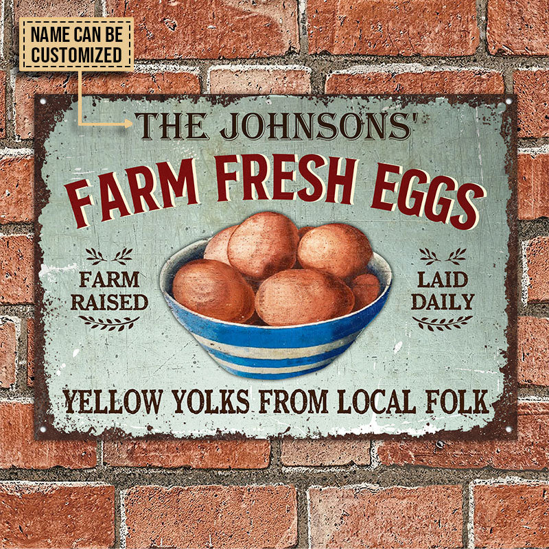 Personalized Chicken Eggs Yellow Yolks Customized Classic Metal Signs - Image 2