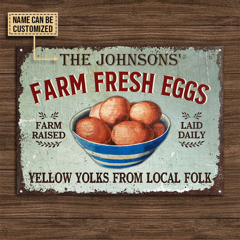 Personalized Chicken Eggs Yellow Yolks Customized Classic Metal Signs - Image 4