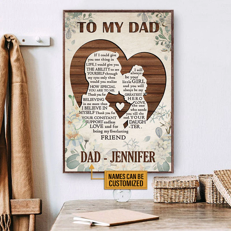 Personalized Dad Gift From Daughter To My Dad Custom Poster - Image 3