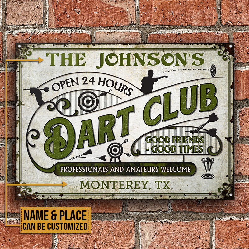 Personalized Dart Club Professionals And Amateurs Custom Classic Metal Signs - Image 2