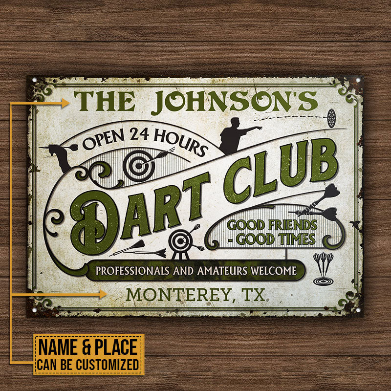 Personalized Dart Club Professionals And Amateurs Custom Classic Metal Signs - Image 4