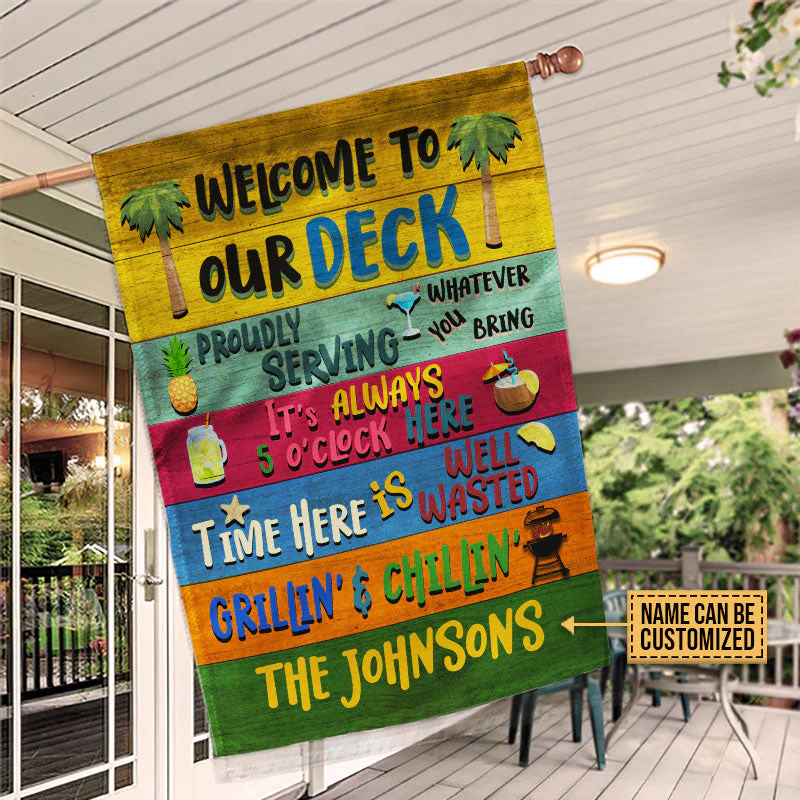 Personalized Deck Grillin And Chillin Custom Flag - Image 4