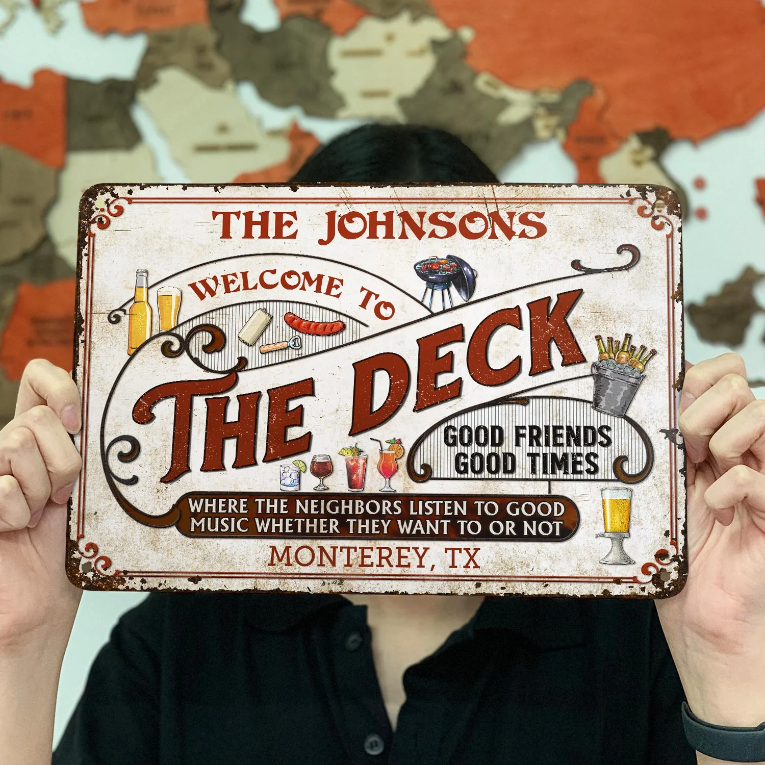Personalized Deck Grilling Red Listen To The Good Music Custom Classic Metal Signs - Image 3