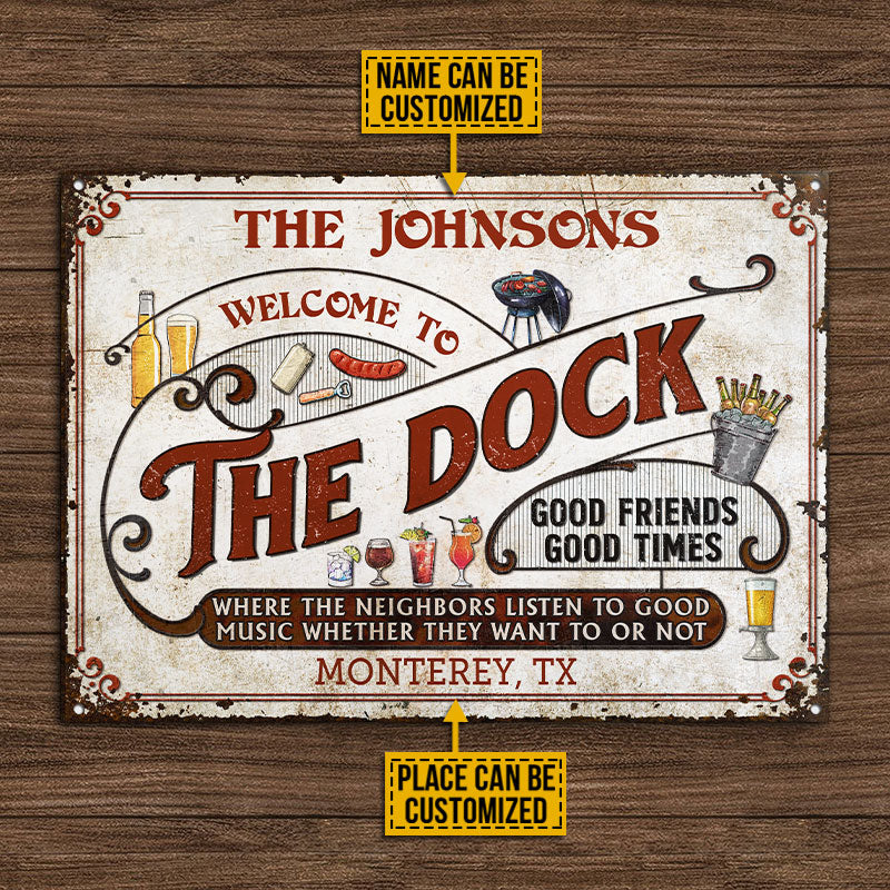 Personalized Dock Grilling Red Listen To The Good Music Custom Classic Metal Signs - Image 4
