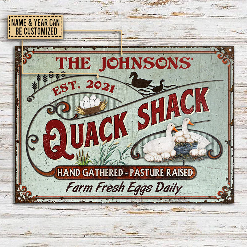 Personalized Duck Quack Shack Pasture Raised Custom Classic Metal Signs - Image 3