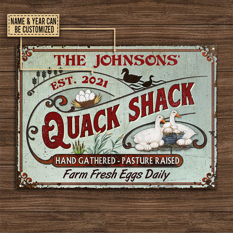 Personalized Duck Quack Shack Pasture Raised Custom Classic Metal Signs - Image 4