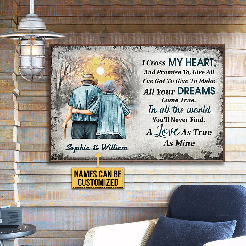 Personalized Family Old Couple I Cross My Heart Custom Poster - Image 2