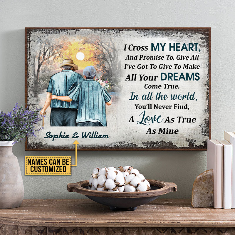 Personalized Family Old Couple I Cross My Heart Custom Poster - Image 3
