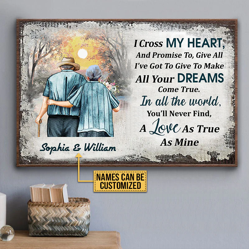 Personalized Family Old Couple I Cross My Heart Custom Poster - Image 4